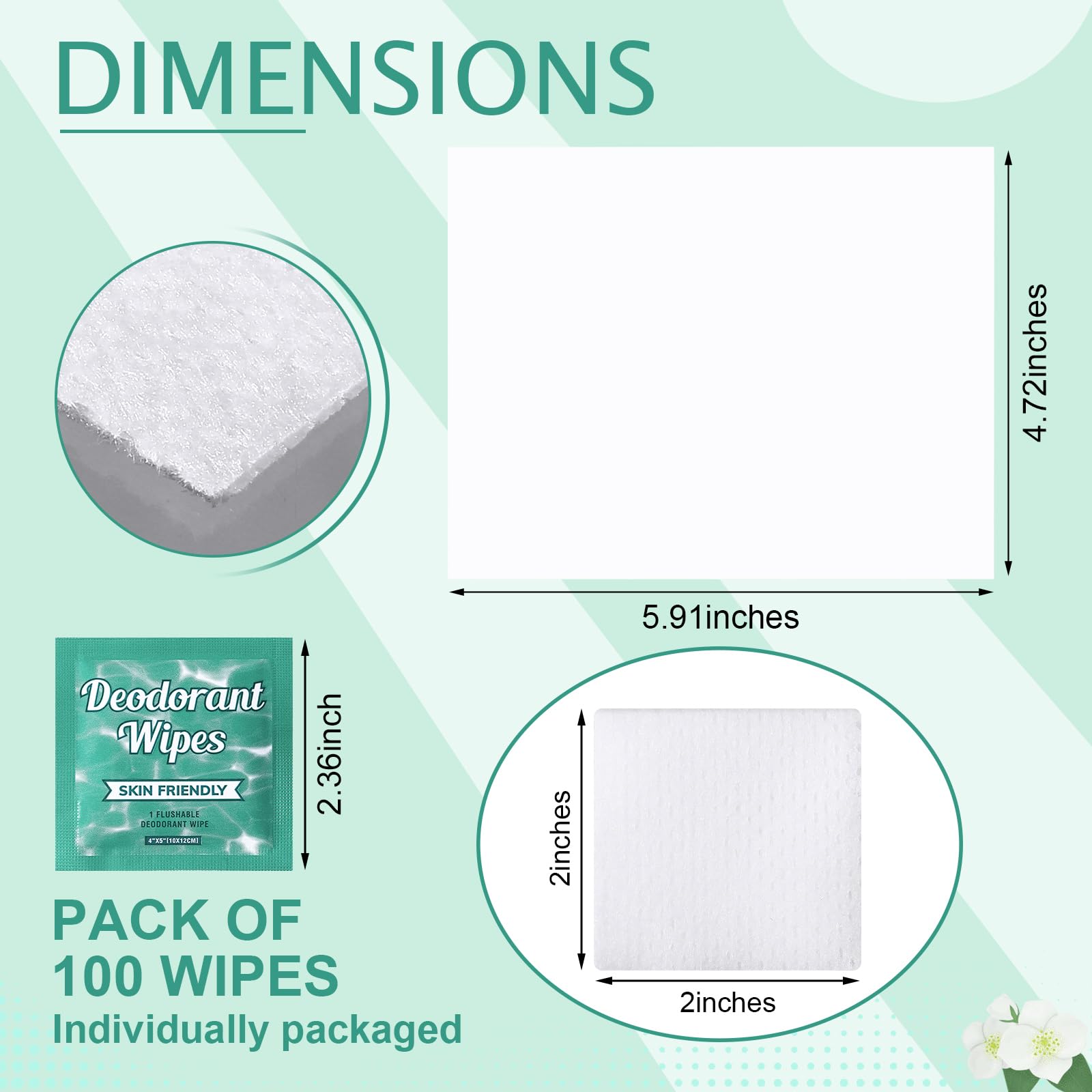 Portable pack of underarm wipes from Timgle for travel and sports.