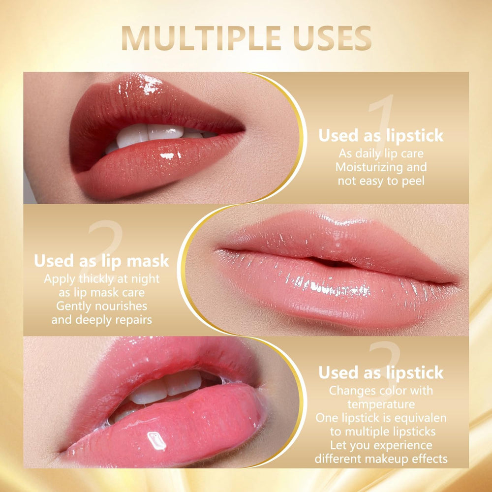 TIMLIFE clear base develops into pink tone on lips for a flattering look.