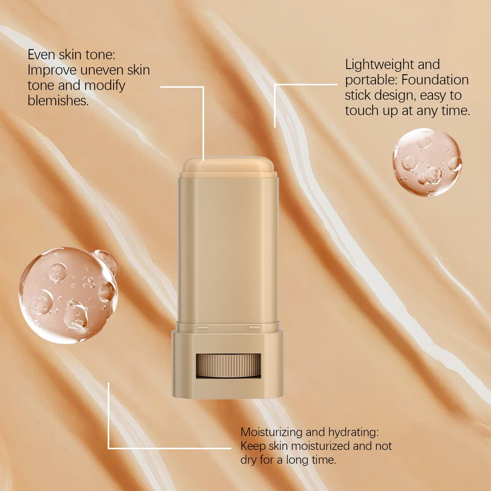 TIMLIFE Foundation Stick applied to cheek for precise coverage.