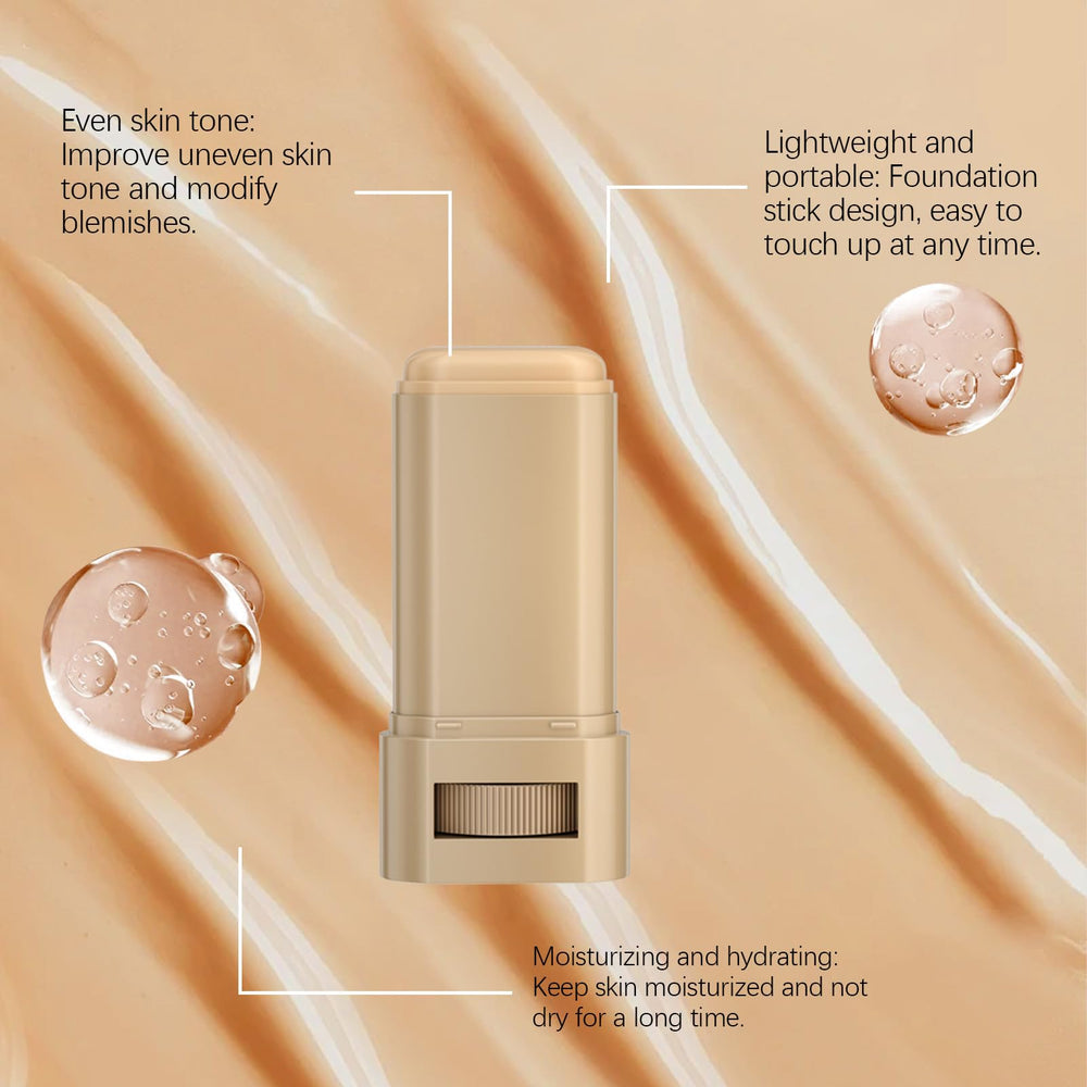 TIMLIFE Foundation Stick applied to cheek for precise coverage.
