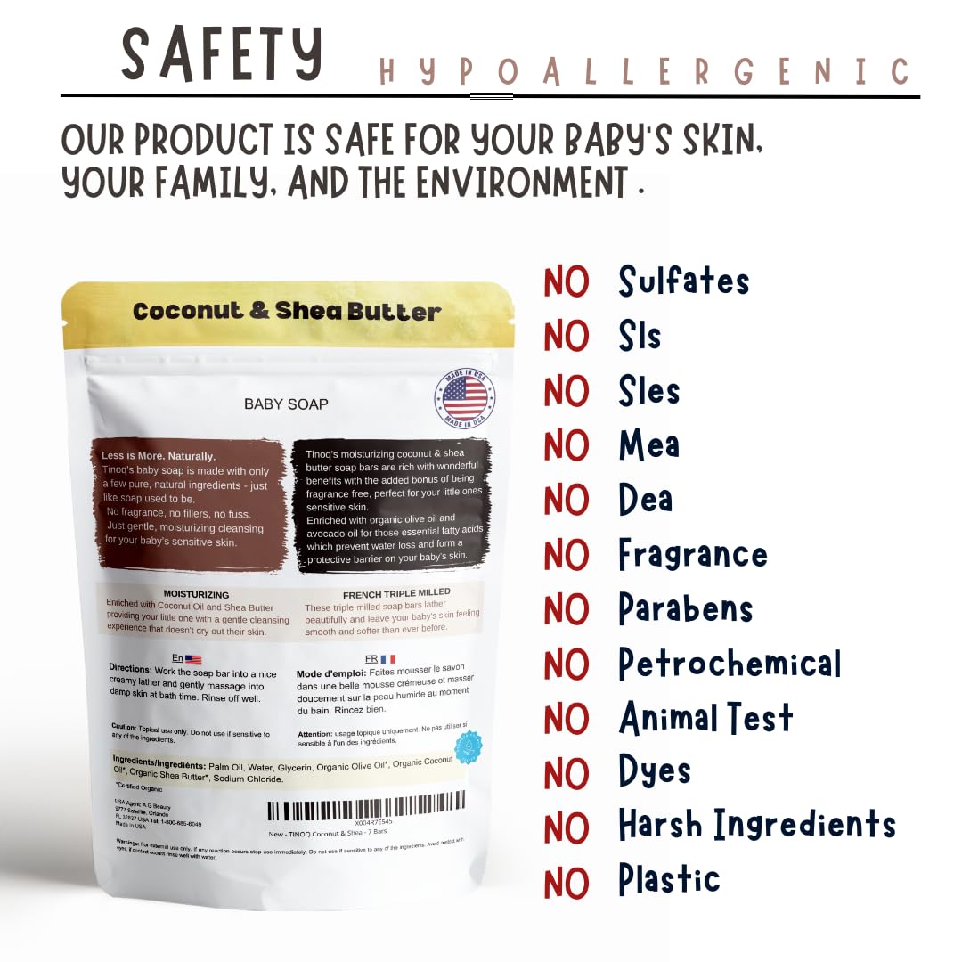 TINOQ fragrance-free baby bar soap organic ingredients you can trust.
