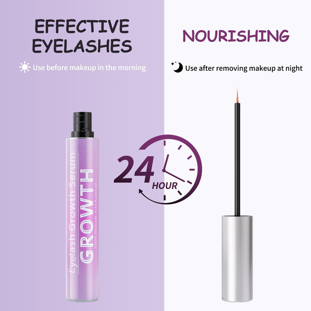 Tinclen eyelash serum natural ingredients label emphasizing nourishing formula for healthier-looking lashes.