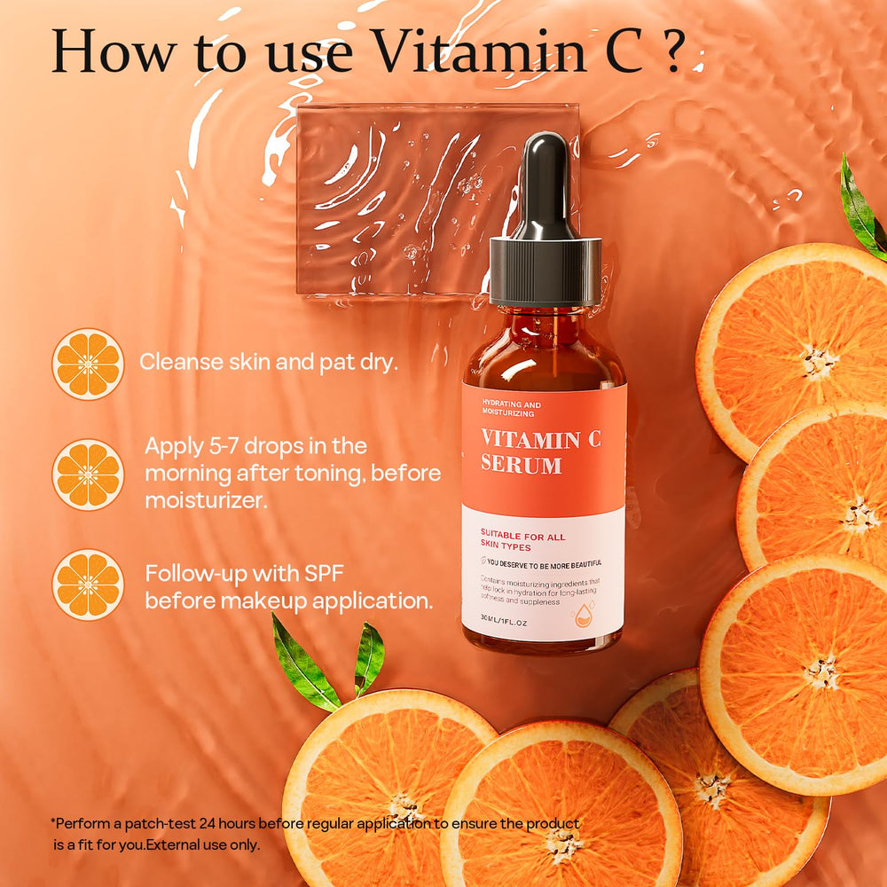 Ingredients vial of Tinclen Serum emphasizes stabilized Vitamin C for protection.