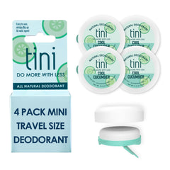 TINI Naturals mini deodorant Cool Cucumber, pocket-friendly pack front view.
