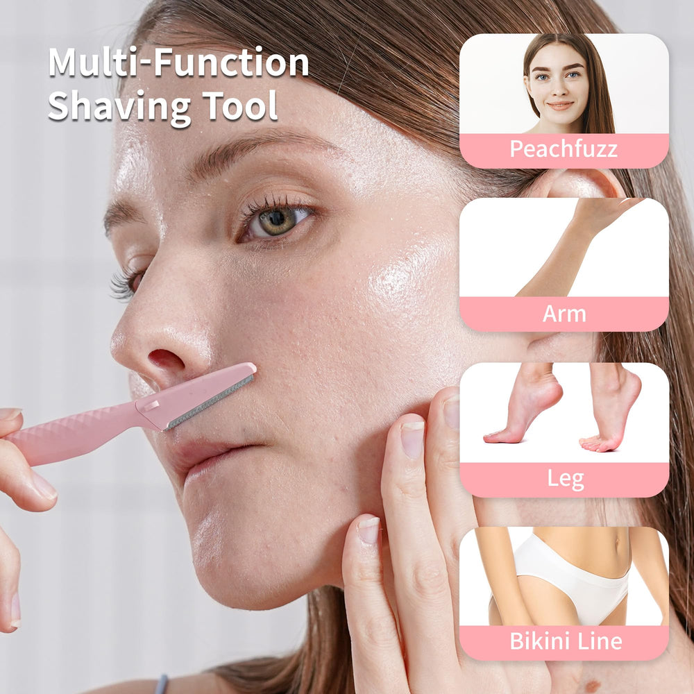 Tinkle Everglow Dermaplane Razor blade detail highlights clean cuts.