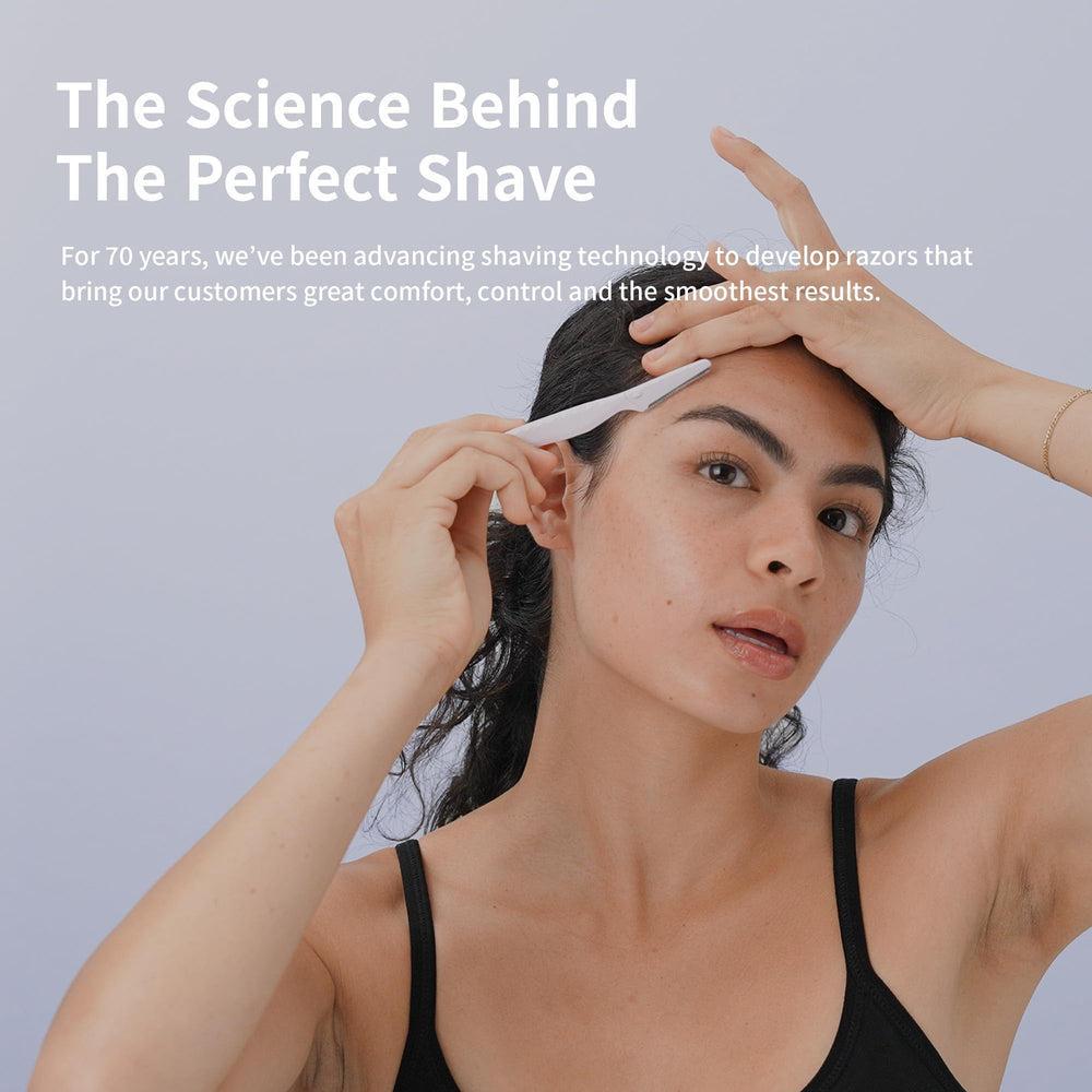 Tinkle Everglow Dermaplane Razor on-counter setup for easy access.