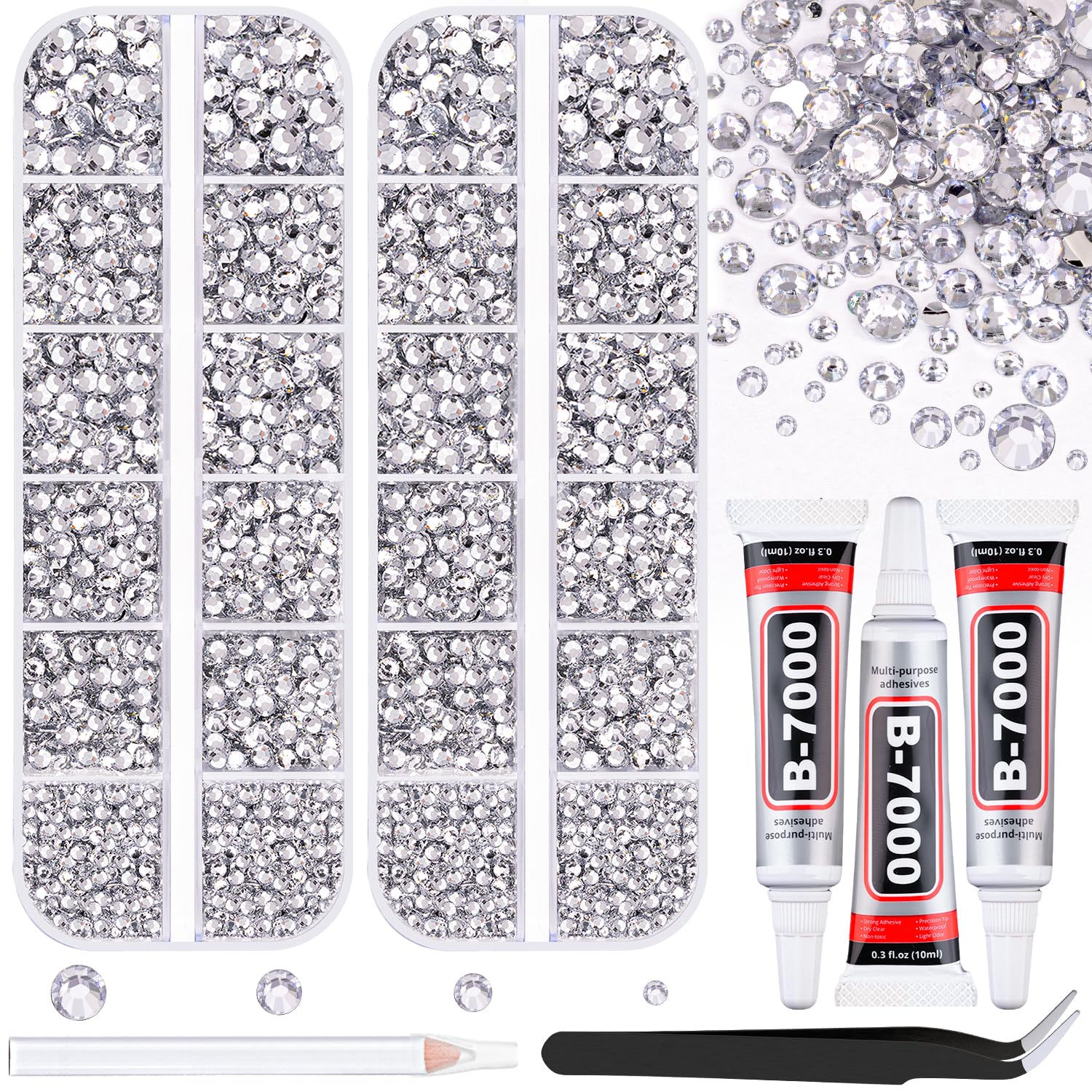TINKRSTUFF rhinestones kit packaging showing two boxes for versatile DIY bedazzling.