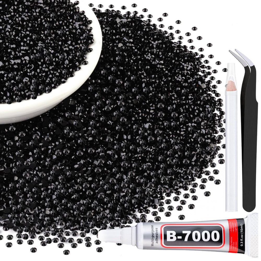TINKRSTUFF 6000pcs 3mm black rhinestones for bold sparkle on crafts