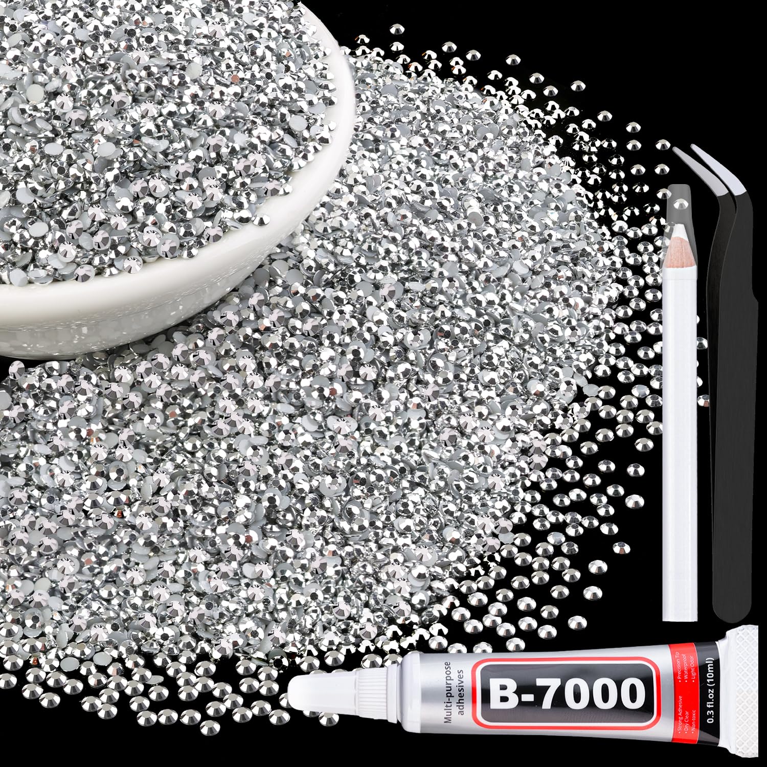 TINKRSTUFF 6000pcs resin rhinestones 3mm for wide craft sparkle and coverage