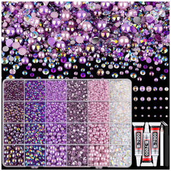 TINKRSTUFF purple flatback pearls and rhinestones kit for versatile crafts