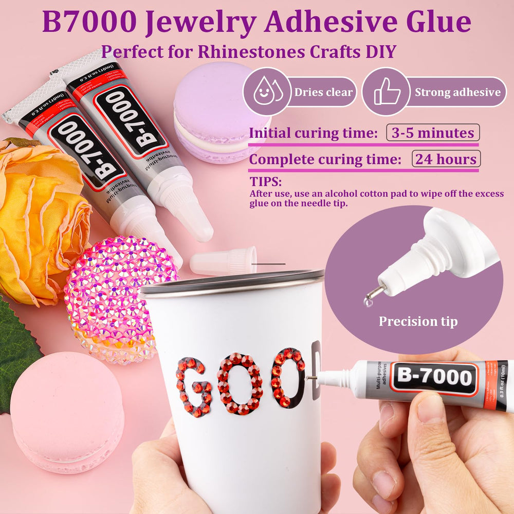 TINKRSTUFF clear B7000 glue dries transparent for seamless adhesion.