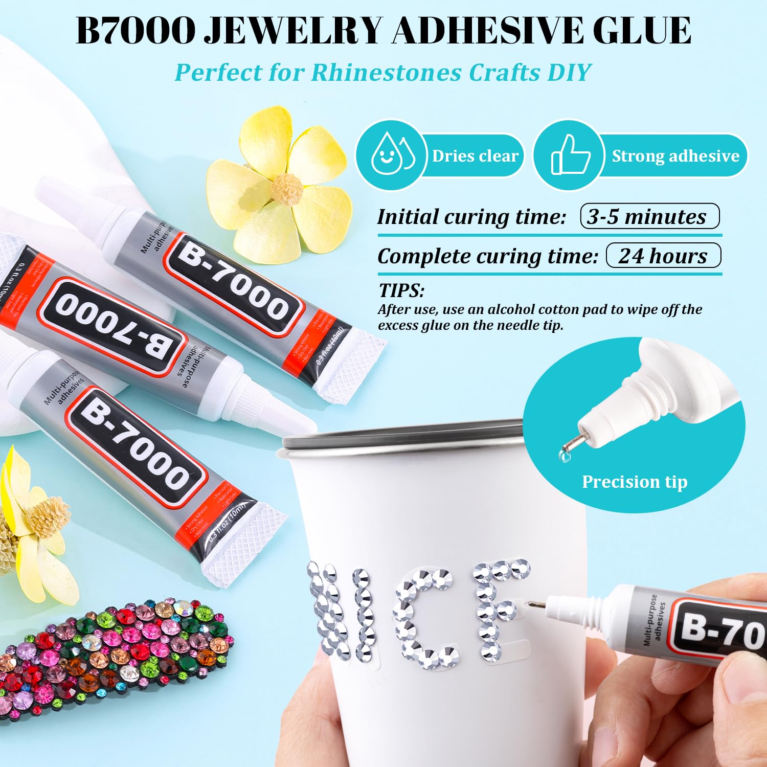 TINKRSTUFF B7000 glue with precision nozzle for strong clear adhesion
