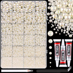 TINKRSTUFF beige AB pearls 2mm grid for delicate nail art and precise embellishments.