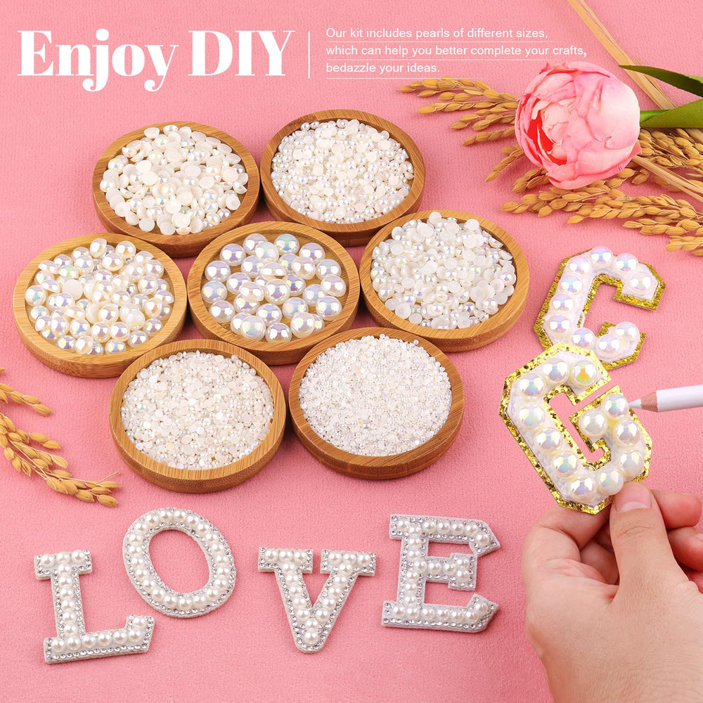 TINKRSTUFF beige AB pearls 4mm grid perfect for decorative patches and DIY accessories.