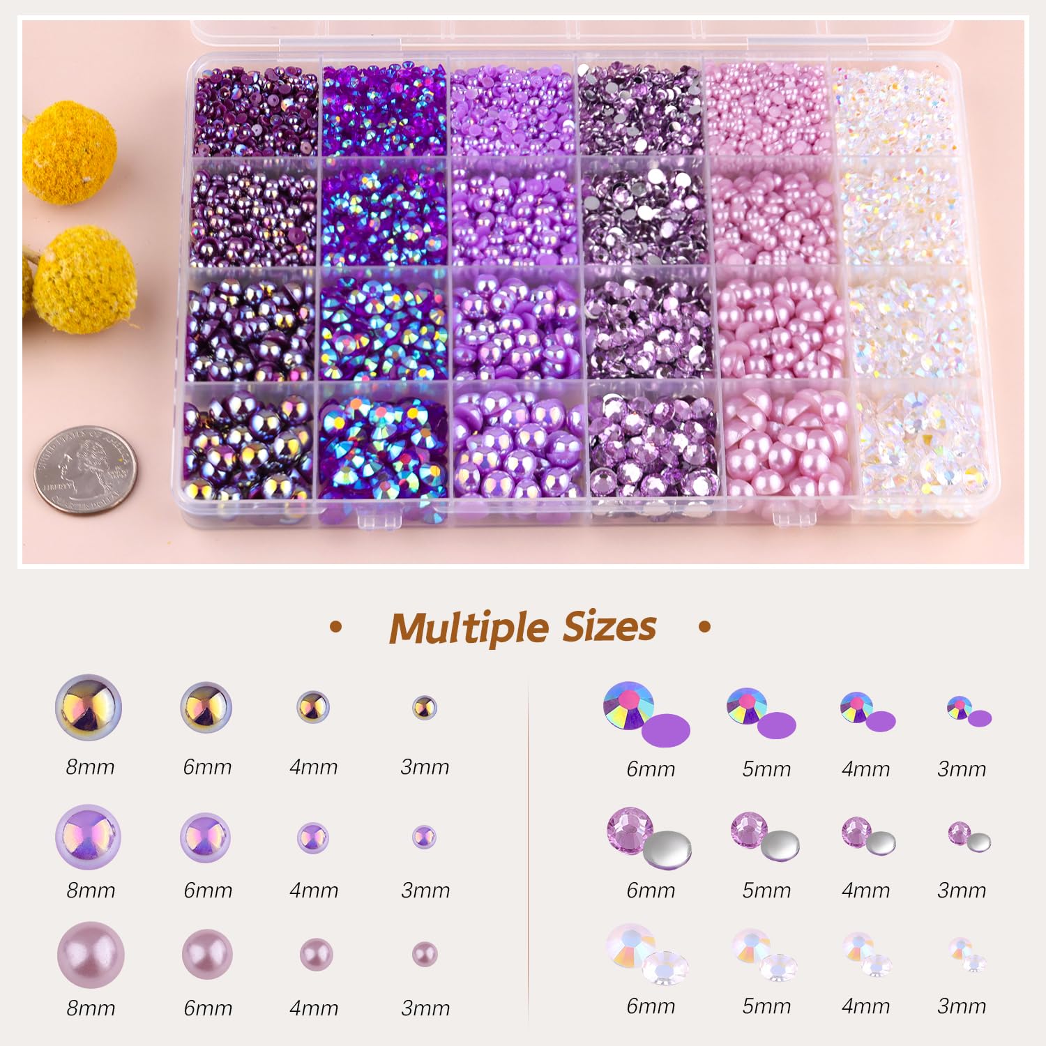 TINKRSTUFF flatback pearls and rhinestones with tools for easy bead placement.