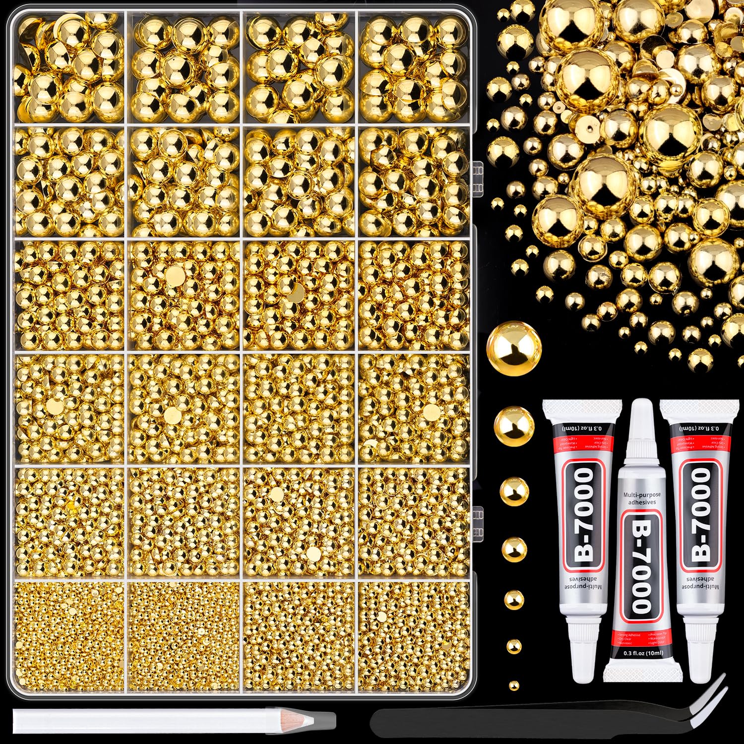 TINKRSTUFF gold flat-back pearls 2mm for delicate accents and precise detailing.