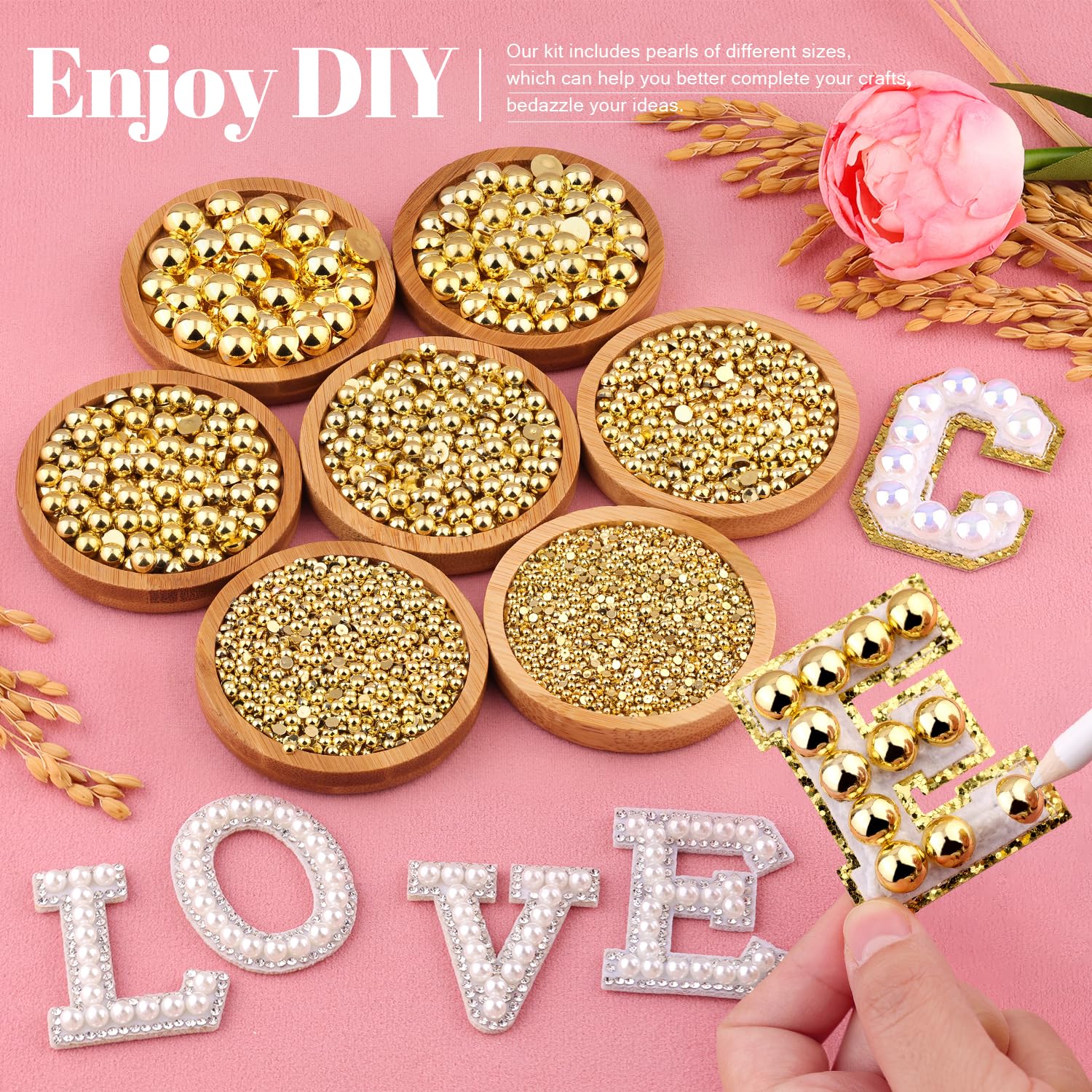 TINKRSTUFF gold flat-back pearls 4mm create eye-catching jewelry components.