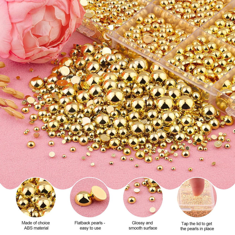 TINKRSTUFF gold flat-back pearls 8mm deliver larger shine for statement pieces.