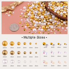 TINKRSTUFF half pearls 3-10mm variety for nail art and decorations.