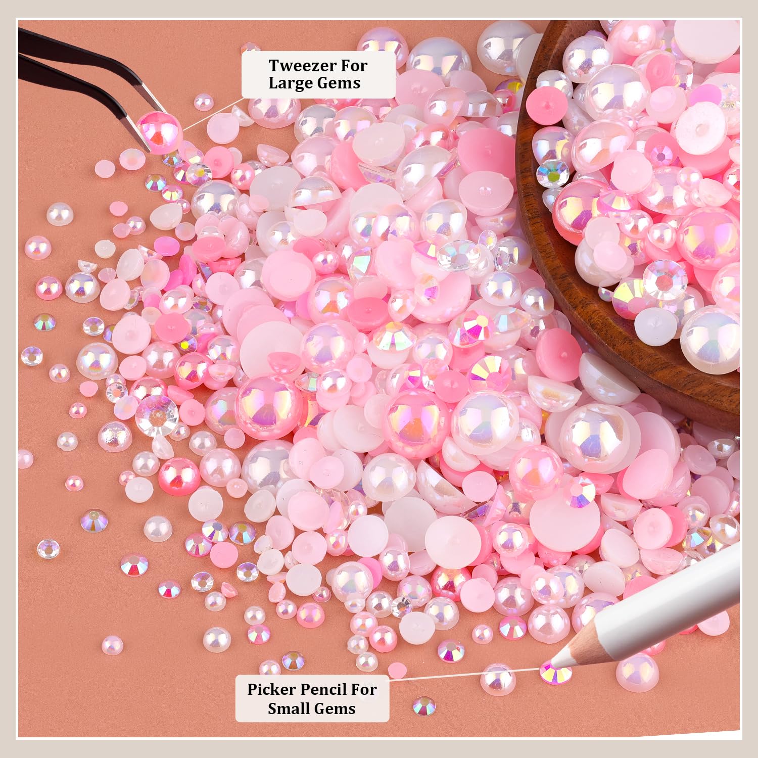 TINKRSTUFF half pearls in six sizes for versatile DIY decoration