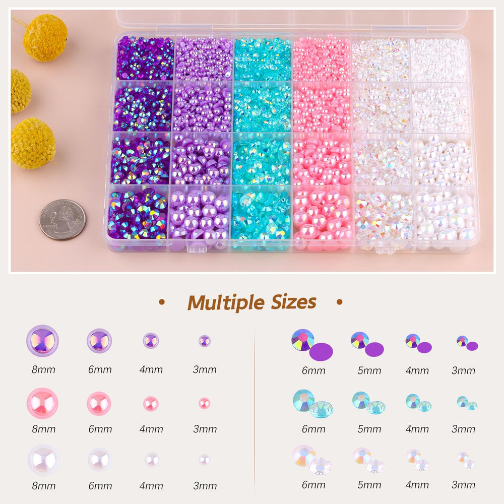 Close-up of pearl sizes from the TINKRSTUFF kit for nail art and decoration.