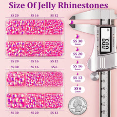 TINKRSTUFF hot pink AB crystals in multiple sizes for vibrant accents.