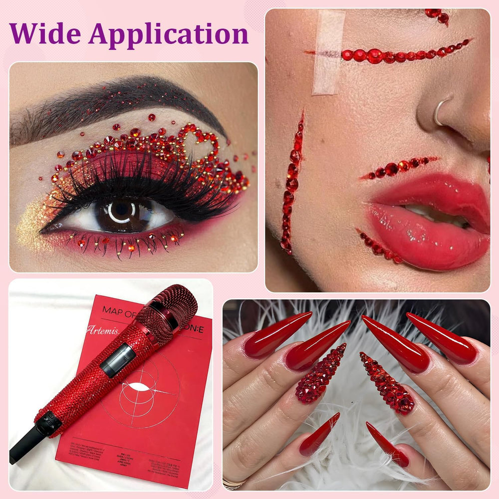 TINKRSTUFF iridescent red rhinestones add vivid sparkle to crafts.
