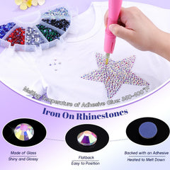 TINKRSTUFF iron-on rhinestones on fabric create dazzling, durable accents