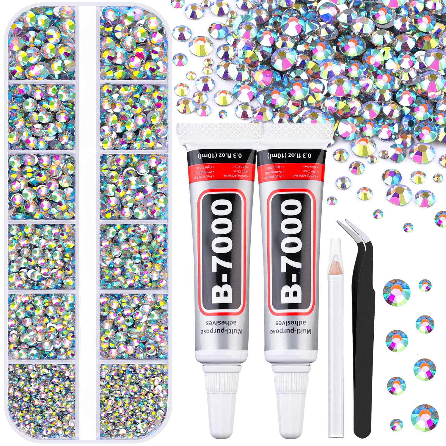 TINKRSTUFF jelly rhinestones 2mm grid for precise nail art and crafts.