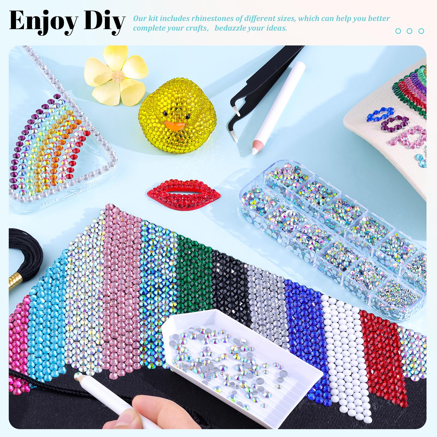 TINKRSTUFF jelly rhinestones 4mm grid adds sparkle to shoes and bags.