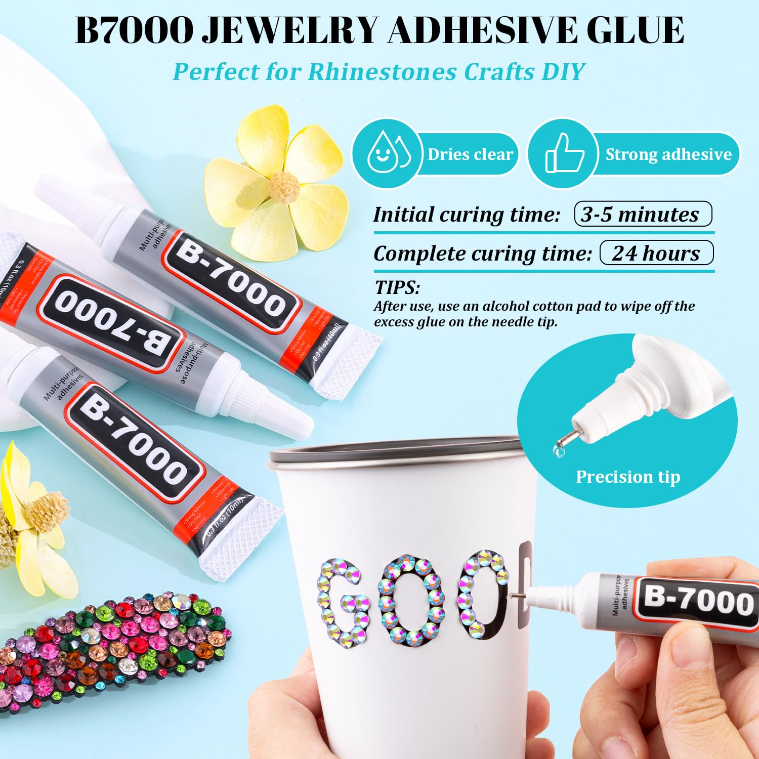TINKRSTUFF jelly rhinestones 5mm grid creates bold accents on clothing.