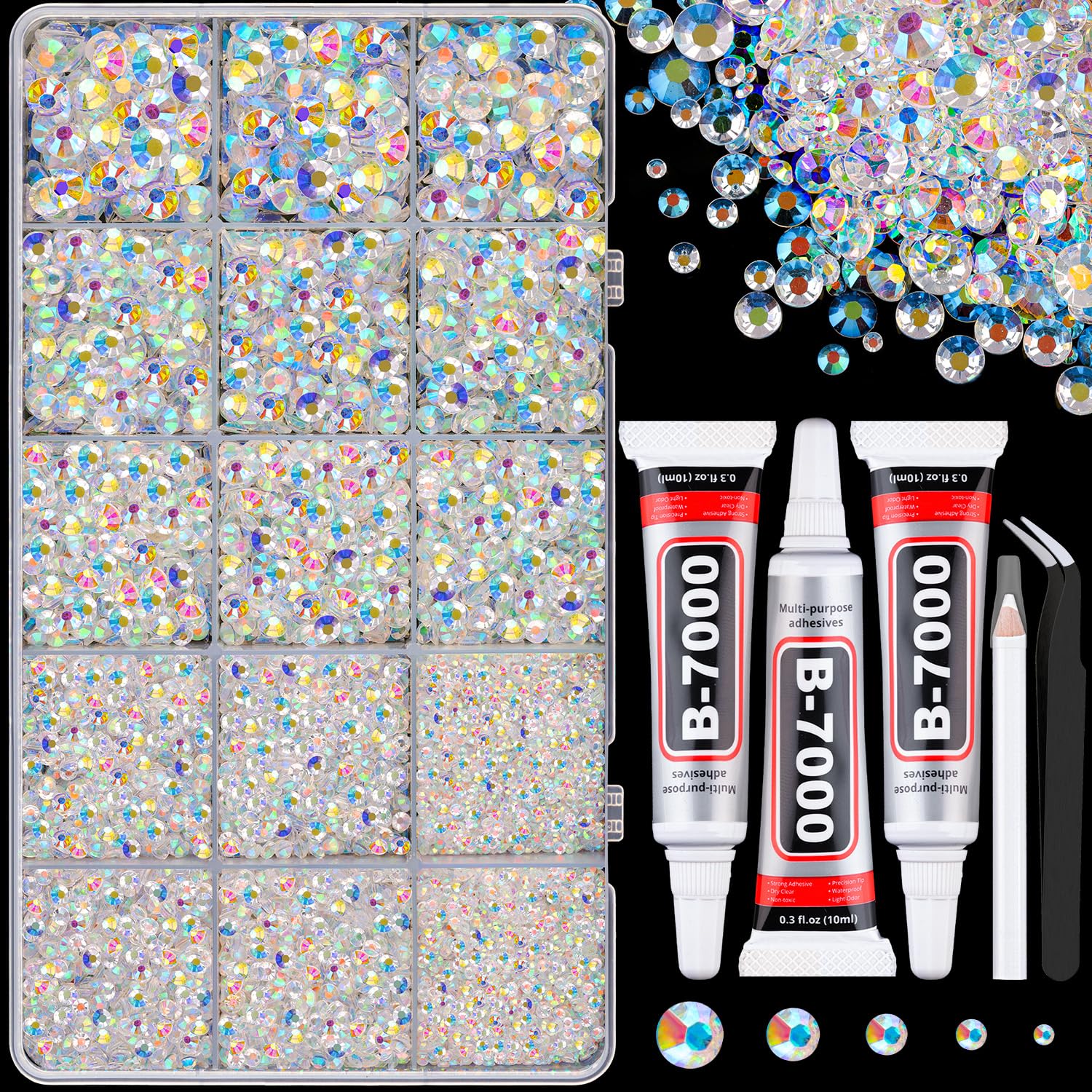 TINKRSTUFF Resin Jelly Rhinestones, 2mm grid for delicate beadwork and sparkle.