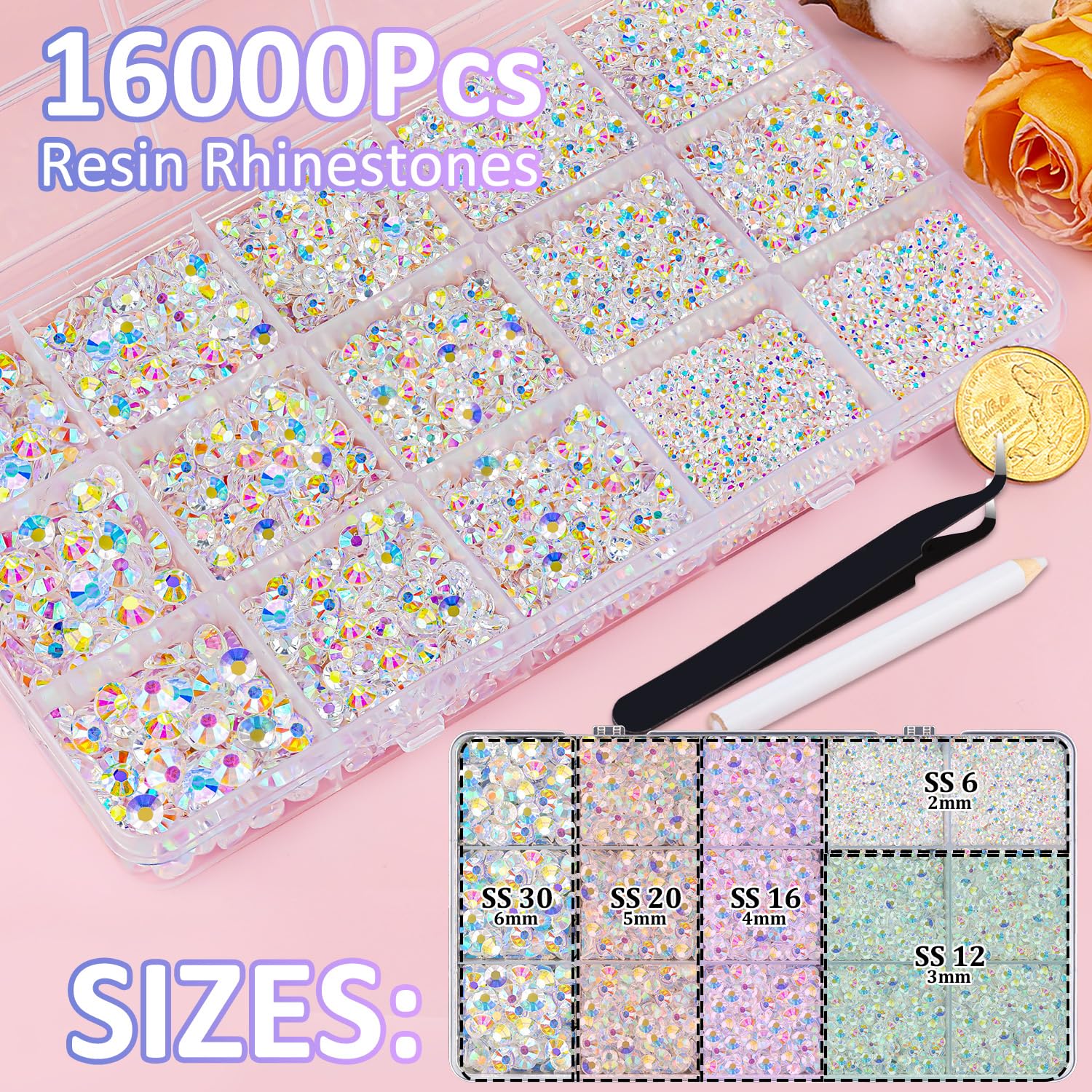 TINKRSTUFF Resin Jelly Rhinestones, 3mm grid for bold accents on accessories.