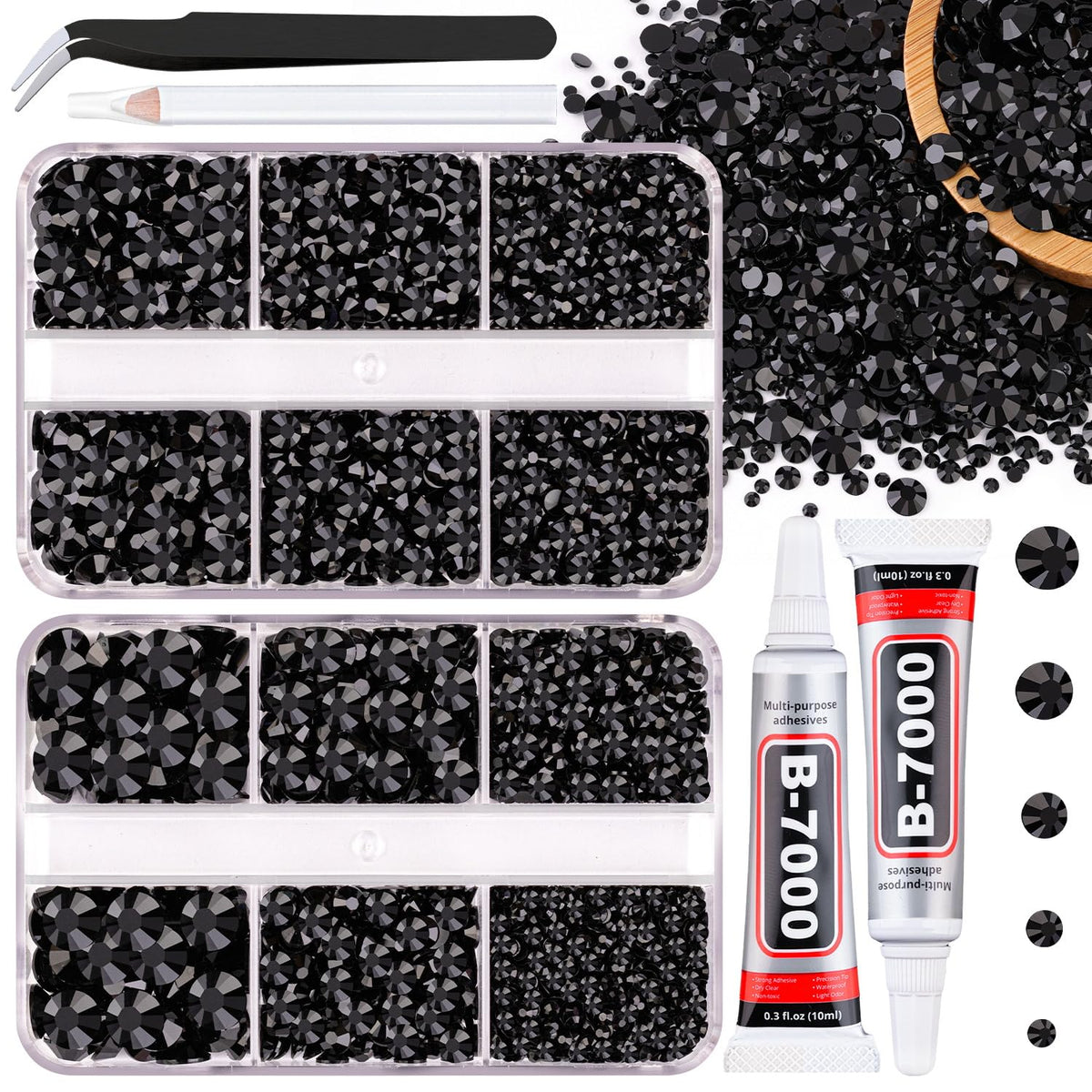 TINKRSTUFF resin jelly rhinestones set with mixed sizes for versatile embellishment.
