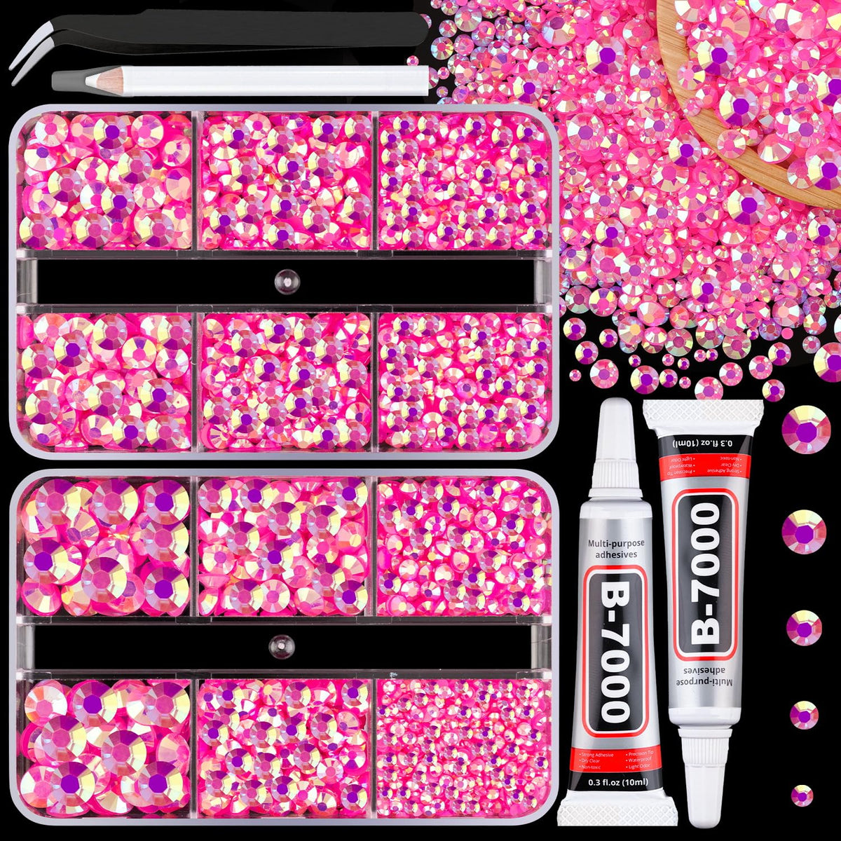 TINKRSTUFF resin jelly rhinestones flatback boxes for versatile craft embellishment.