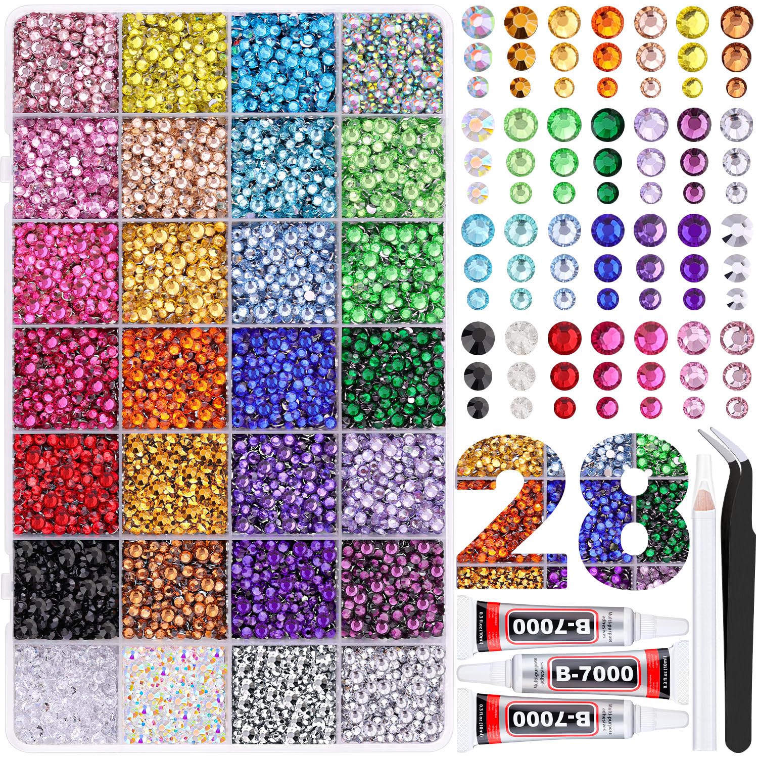 TINKRSTUFF resin rhinestones 3mm multicolor sparkling on crafts