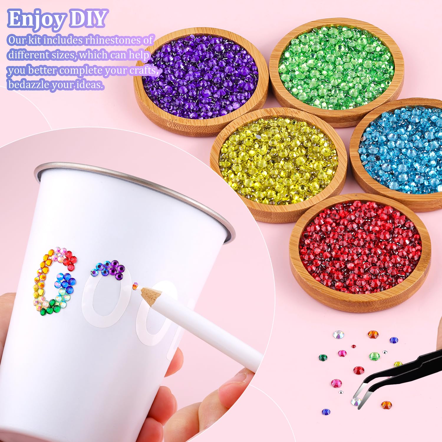 tinkrstuff resin rhinestones 4mm flatback multicolor bold sparkle for clothing and tumblers