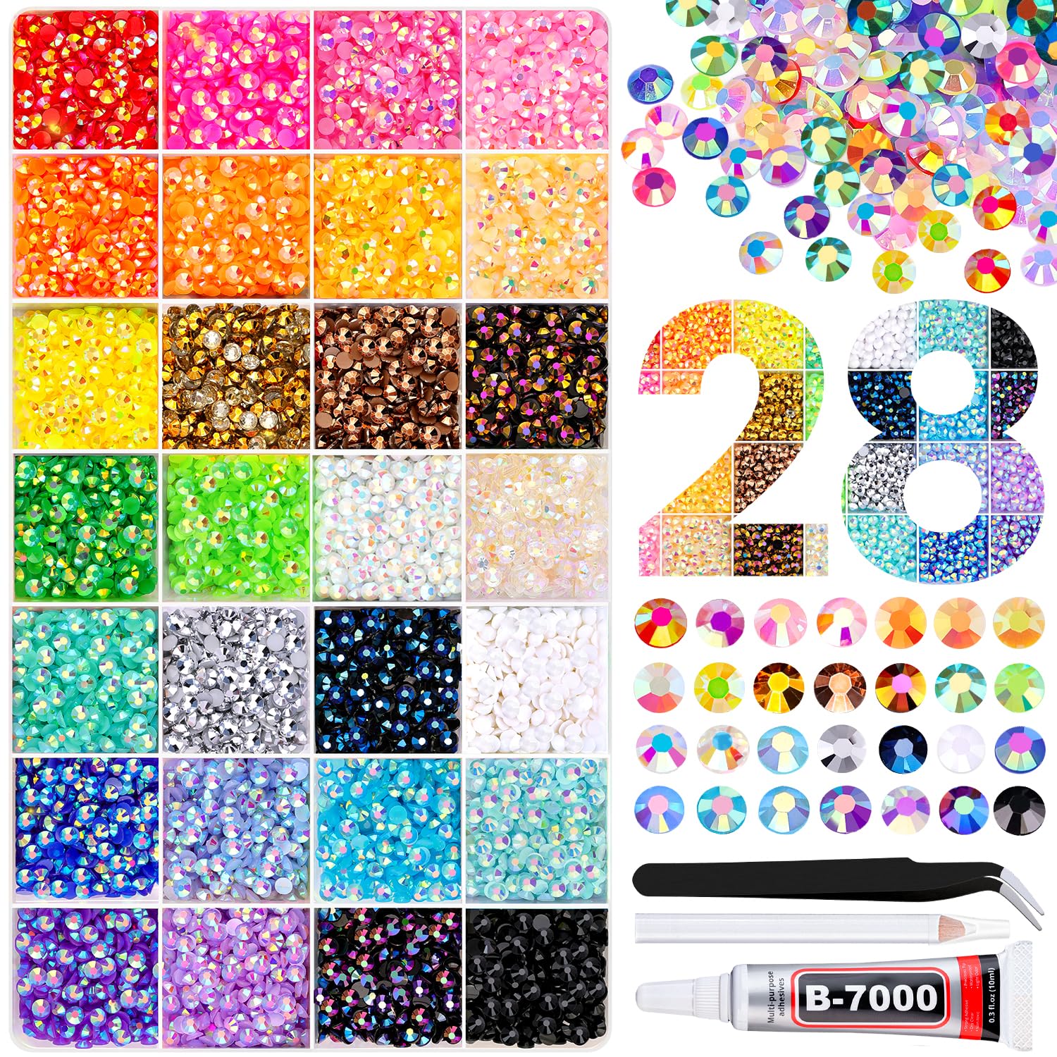 TINKRSTUFF resin rhinestones 4mm mixed colors for dazzling DIY crafts