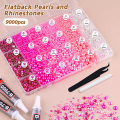 TINKRSTUFF pink rhinestones AB shine close-up for nail art