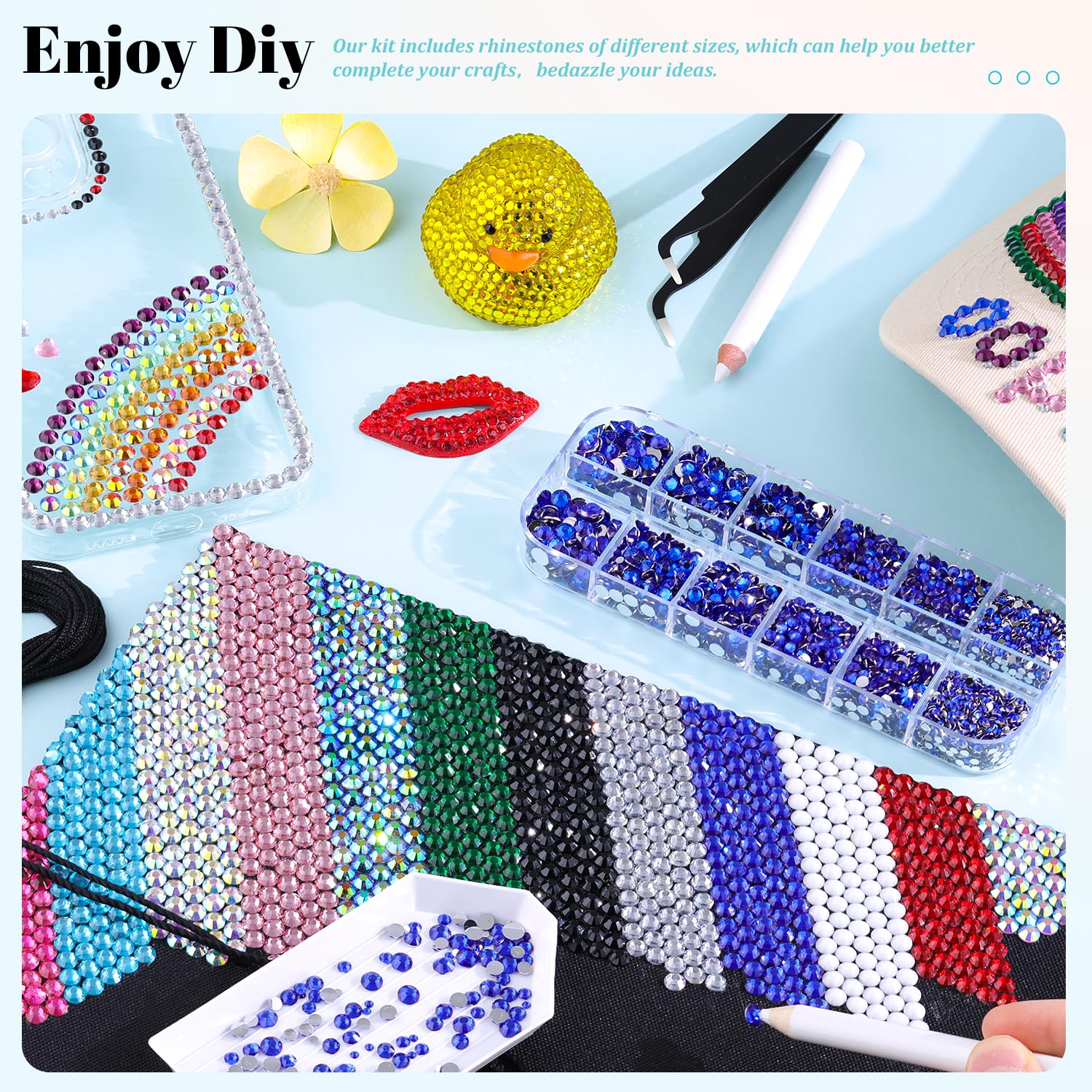 TINKRSTUFF rhinestones kit for bedazzling shoes, phones, and nails.