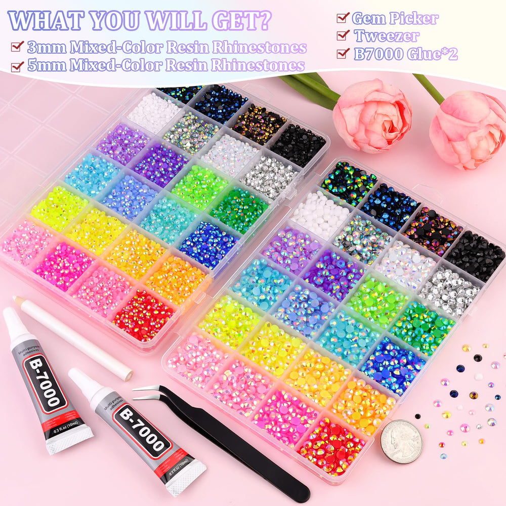 TINKRSTUFF rhinestones with included tweezer for easy placement.