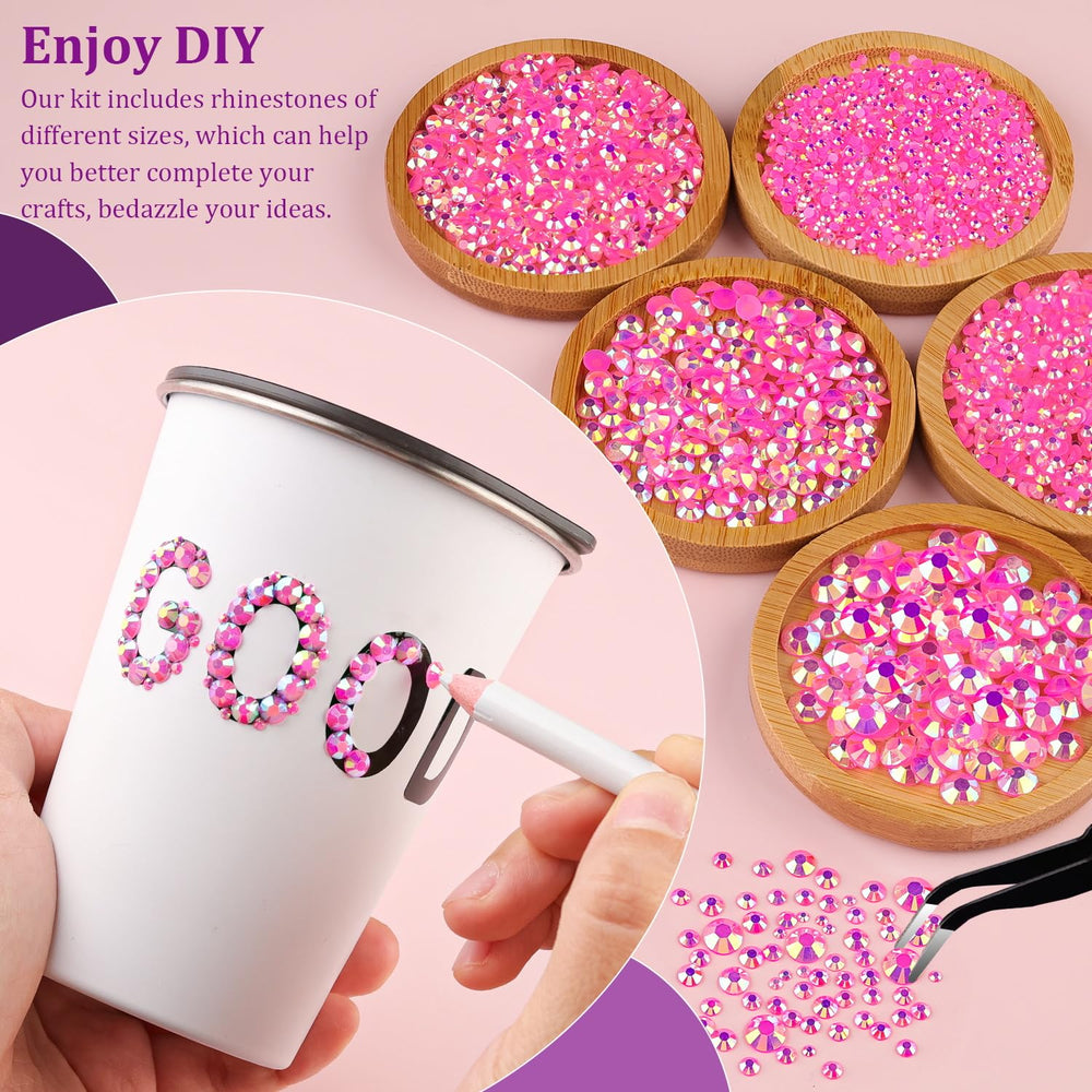 TINKRSTUFF rhinestones tweezers and pickup pen aid precise placement.