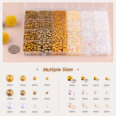 TINKRSTUFF round rhinestones 3-6mm with AB sparkle for shimmer.