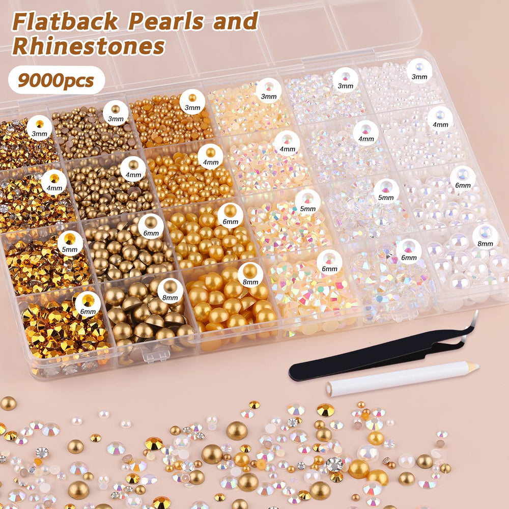 TINKRSTUFF round rhinestones with AB coating in mixed sizes for sparkling accents