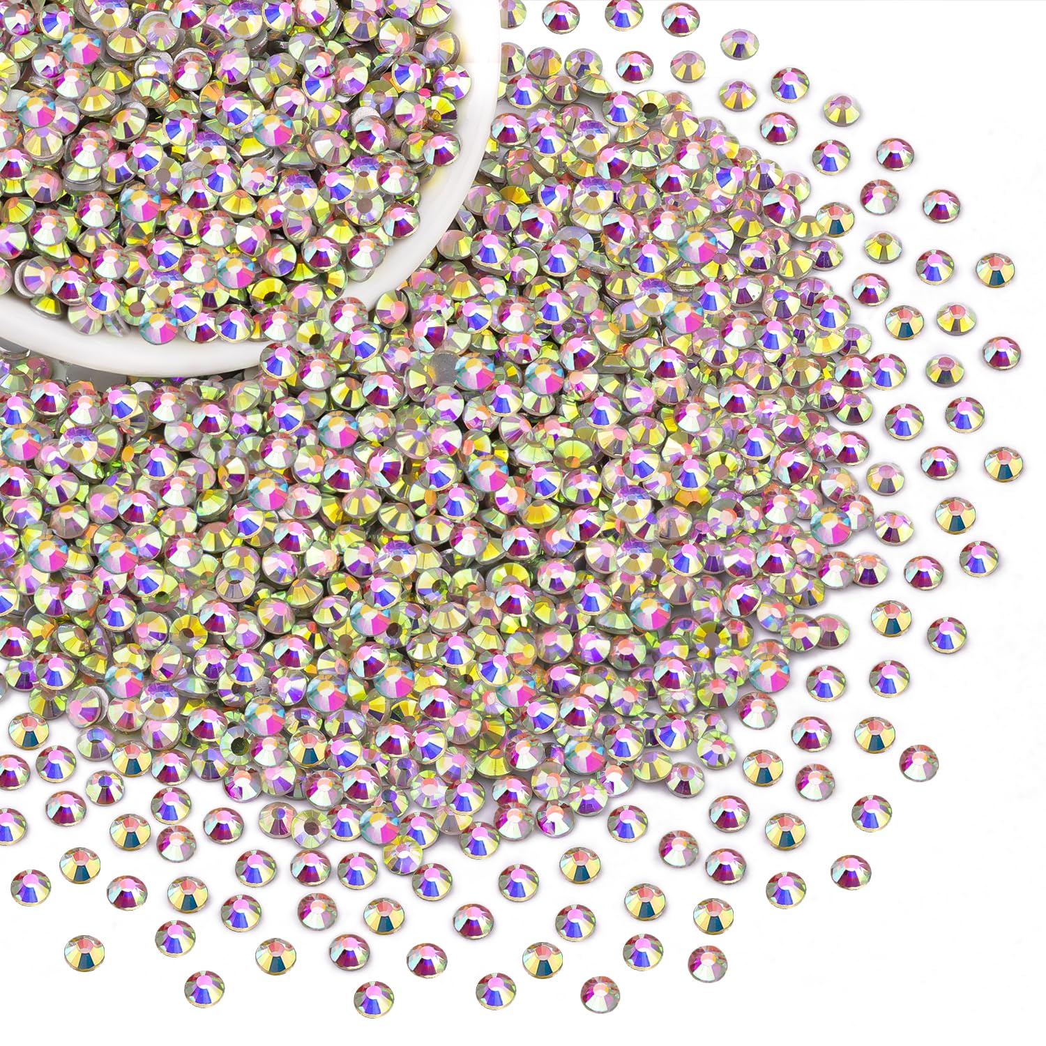 TINKRSTUFF SS20 Crystal AB rhinestones in a bottle for crafting brilliance.