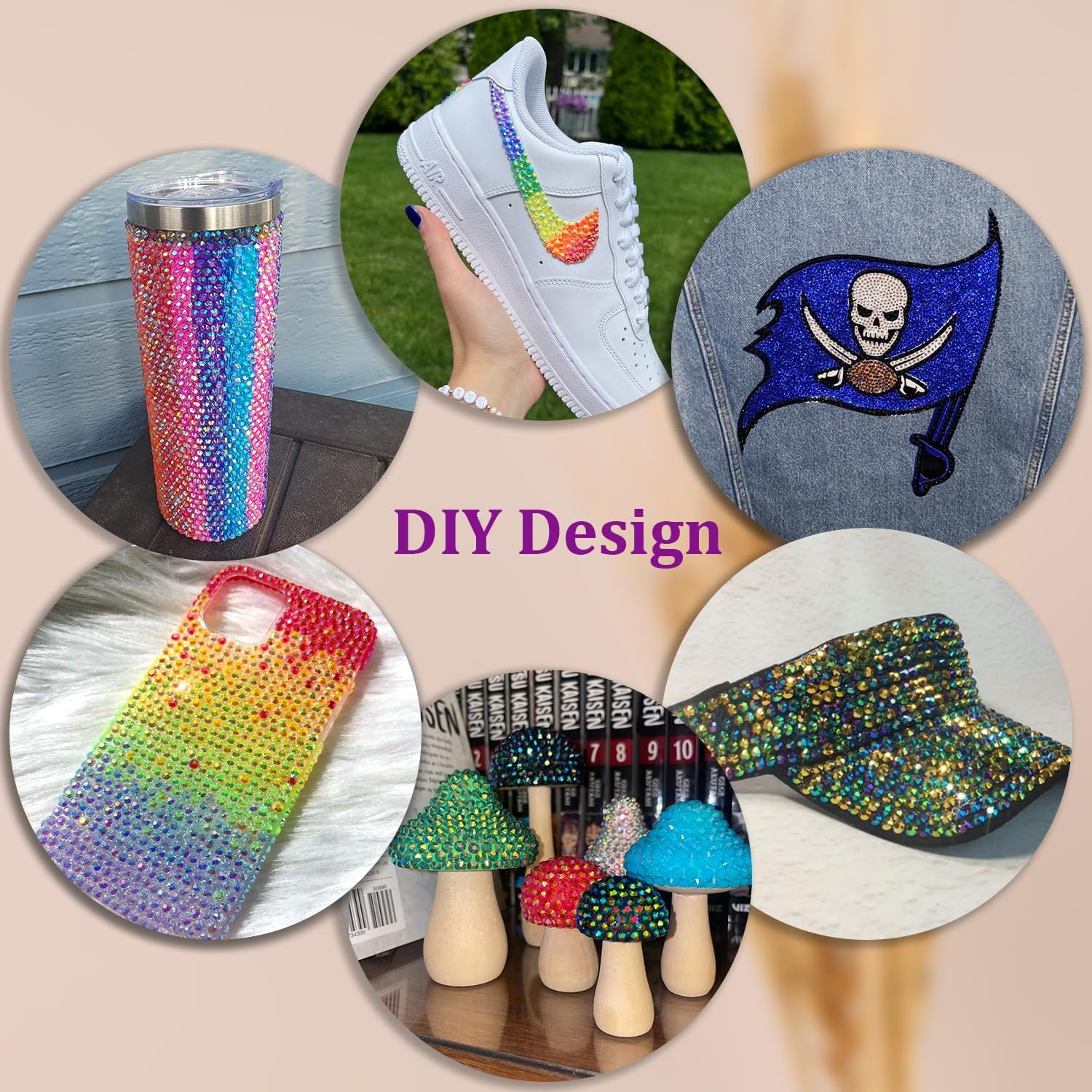TINKRSTUFF precision tweezers help placement on DIY rhinestone projects