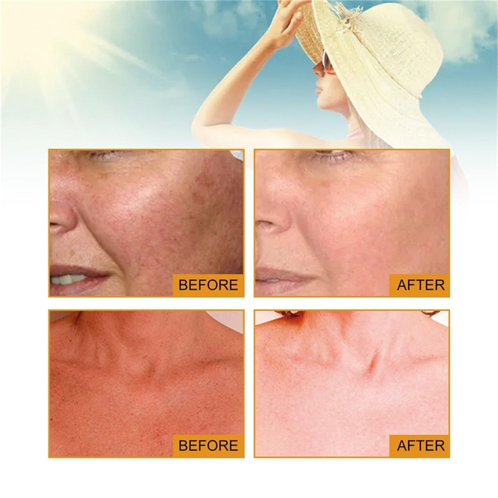 Tinted sunscreen gel-texture close-up highlights lightweight, non-greasy application.