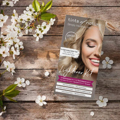 Tints of Nature lightener kit ingredient highlight featuring wheat protein for hair care.