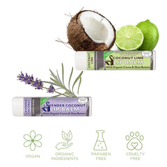 TINY SEED Coconut Lime lip balm tube; tropical freshness and smooth lips