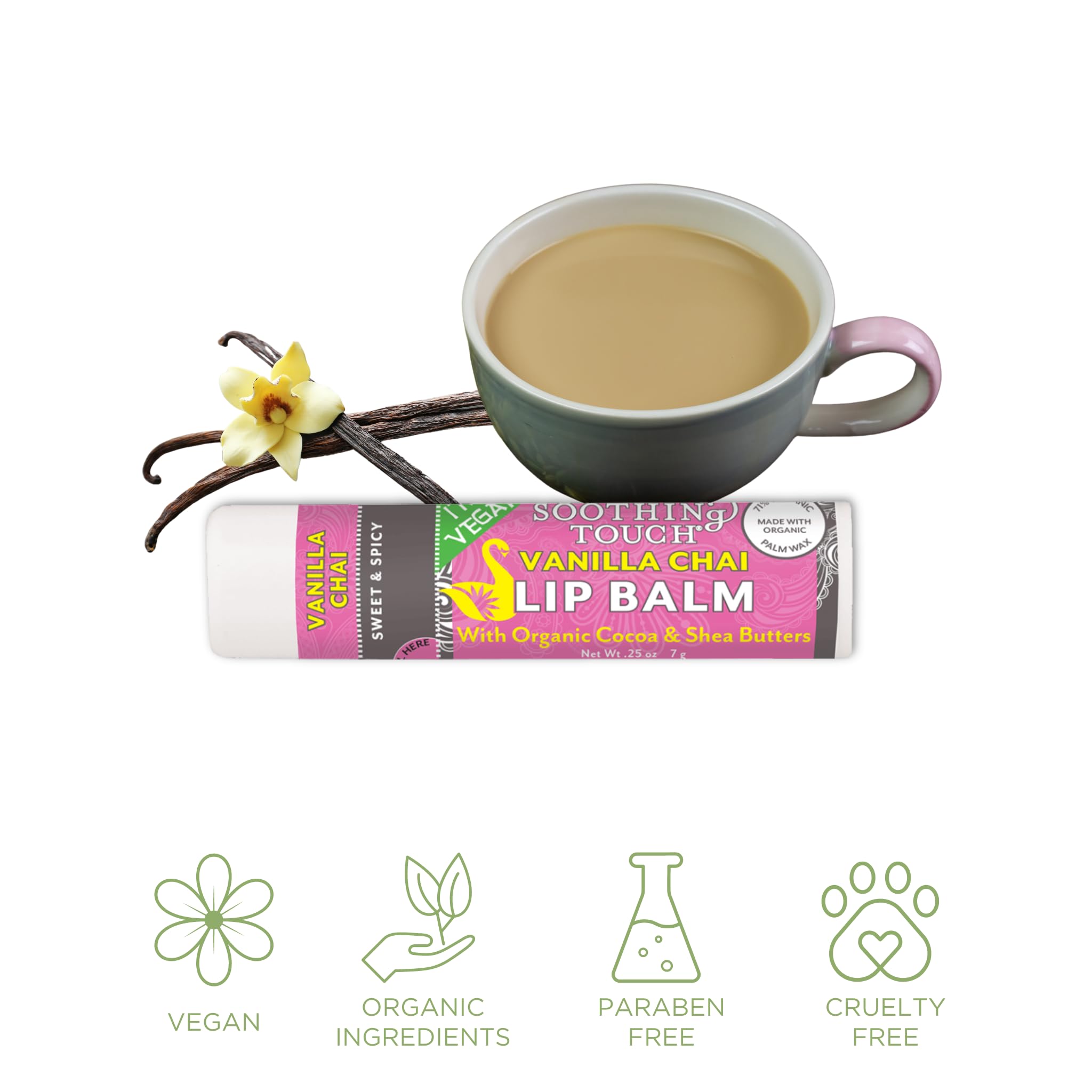 Tiny Seed lip balm gift packaging close-up highlighting three tubes